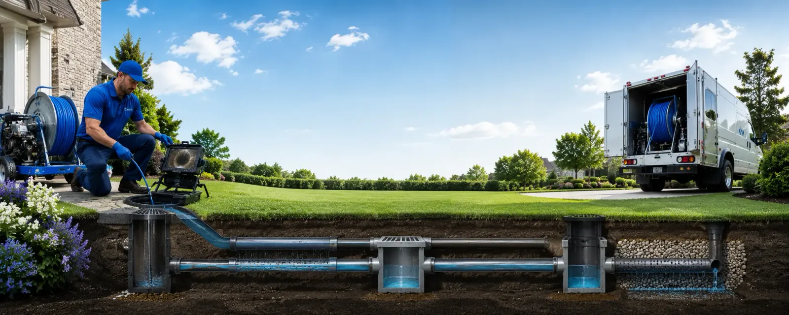 Outdoor drain cleaning information for Center Line, MI